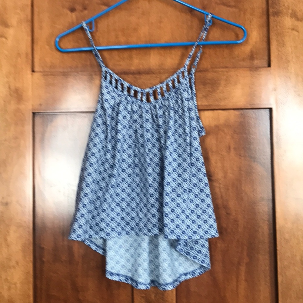 Blue pattern tank top
